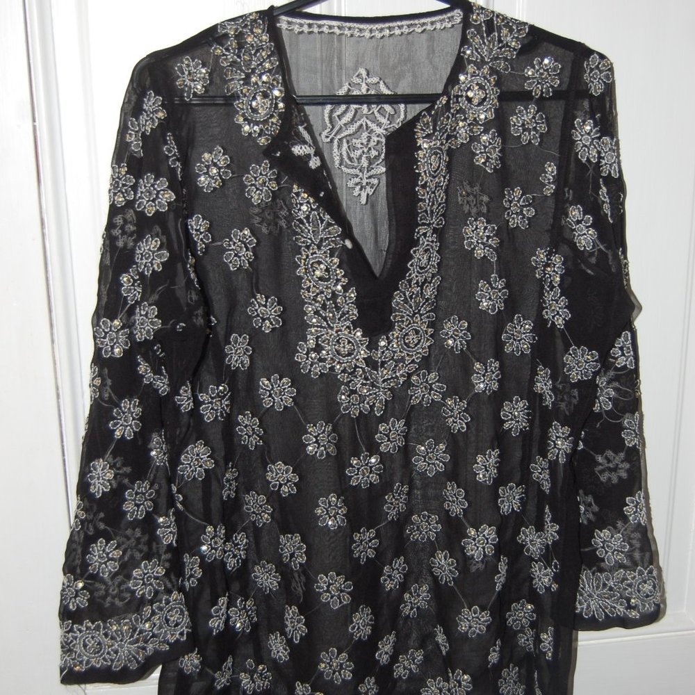 Sheer Black Indian Evening Blouse